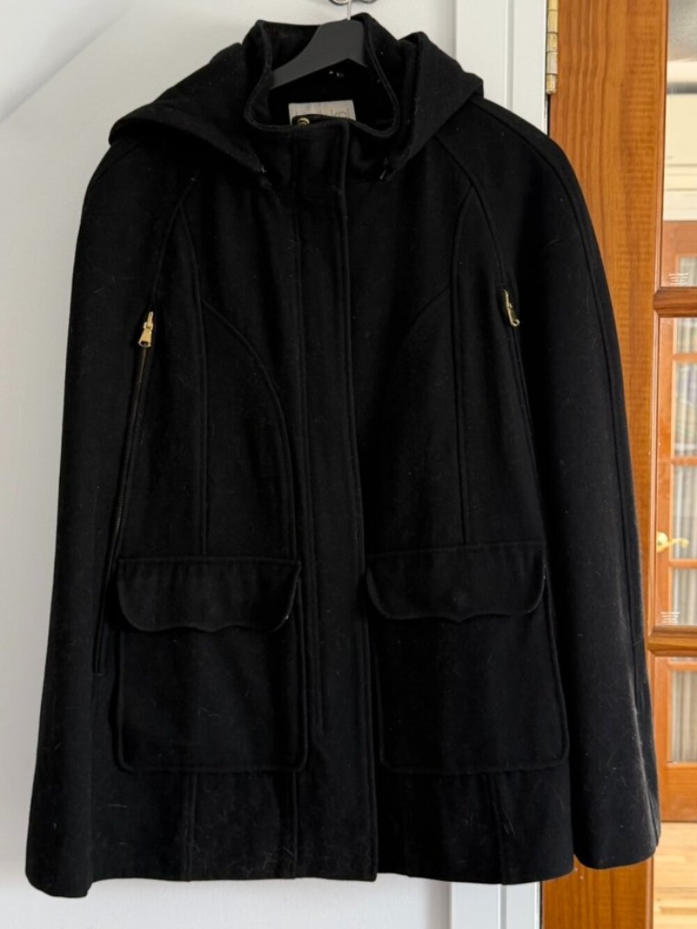 Kimi + Kai Wool Blend Maternity Cape Black
